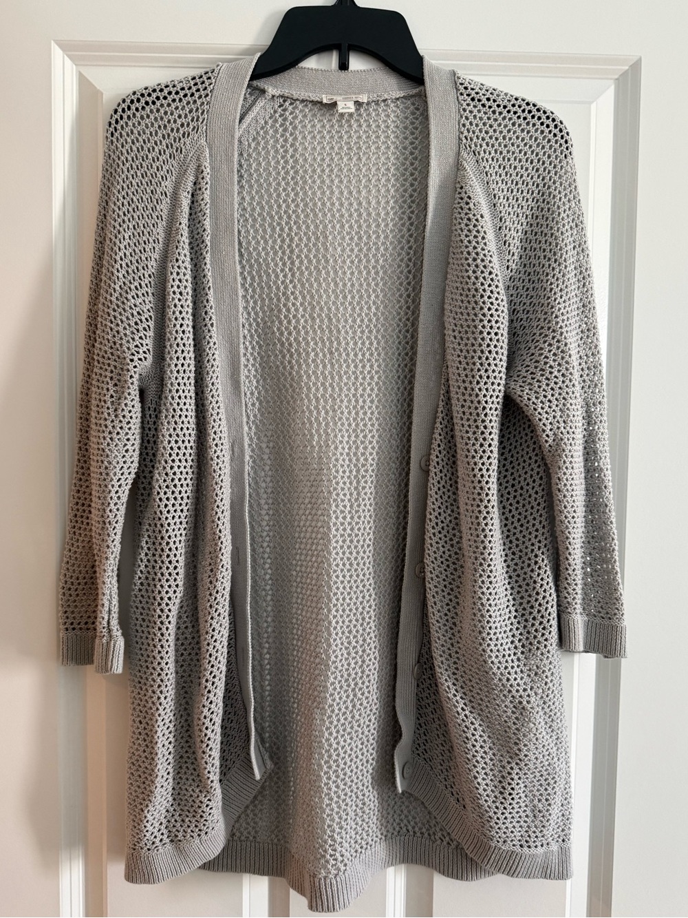 GAP Light Gray Open Weave Long Cardigan